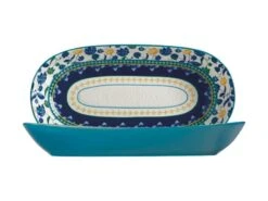 Maxwell & Williams Rhapsody Oblong Bowl 43x22cm Blue -Maxwell & Williams maxwell williams bowl maxwell williams rhapsody oblong bowl 43x22cm blue 28457488056409