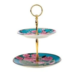 Maxwell & Williams Teas & C's Silk Road 2 Tier Cake Stand Aqua