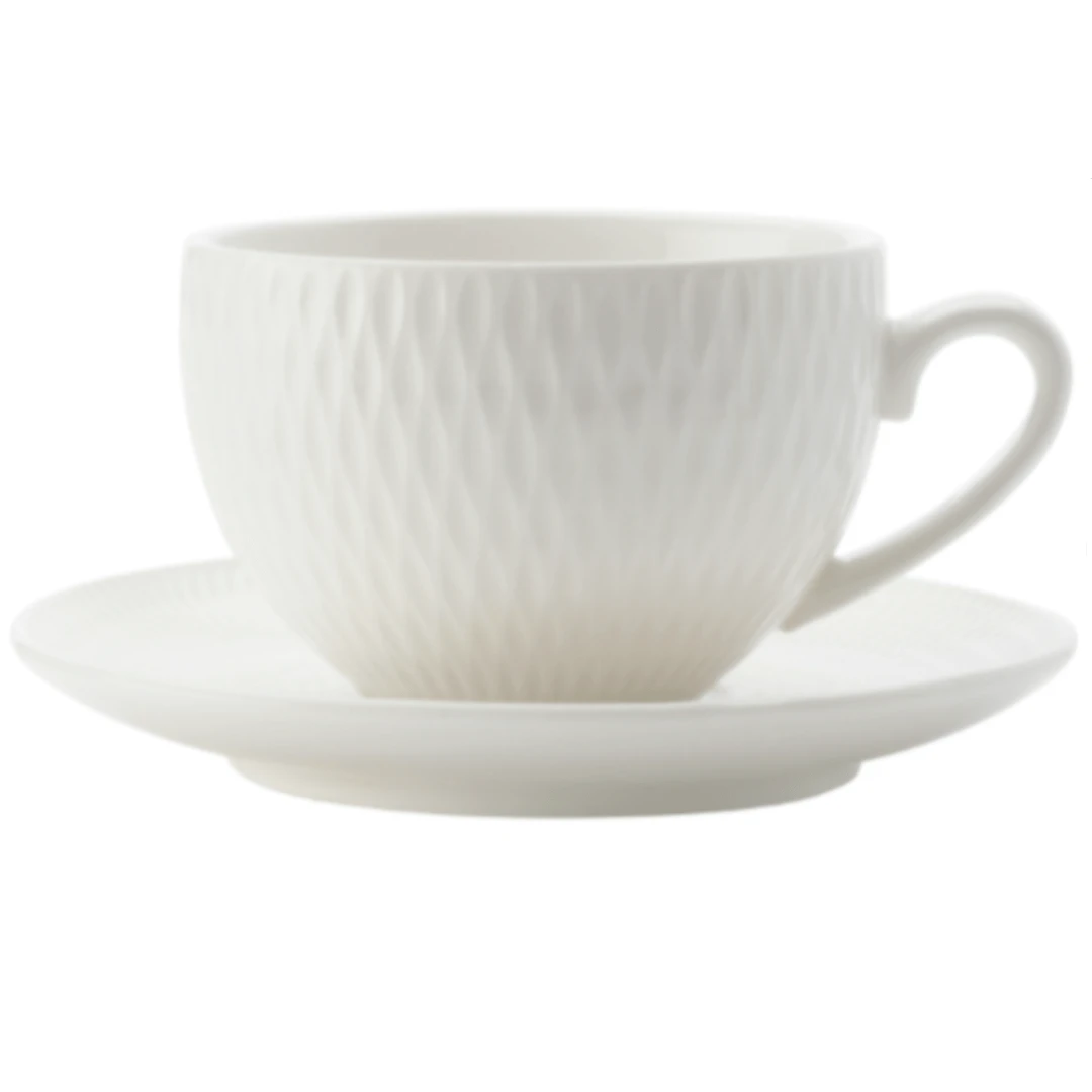 Maxwell & Williams White Basics Diamonds Demi Cup & Saucer 90ML 1 Maxwell & Williams White Basics Diamonds Demi Cup & Saucer 90ML