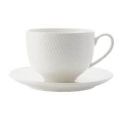 Maxwell & Williams White Basics Diamonds Tea Cup & Saucer 220ML