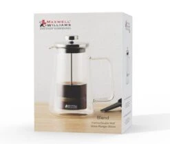 Maxwell & Williams Blend Vienna Double Wall Plunger 350ML Clear Gift Boxed LQ0046 -Maxwell & Williams maxwell williams mugs maxwell williams blend vienna double wall plunger 350ml clear gift boxed lq0046 31713113735257