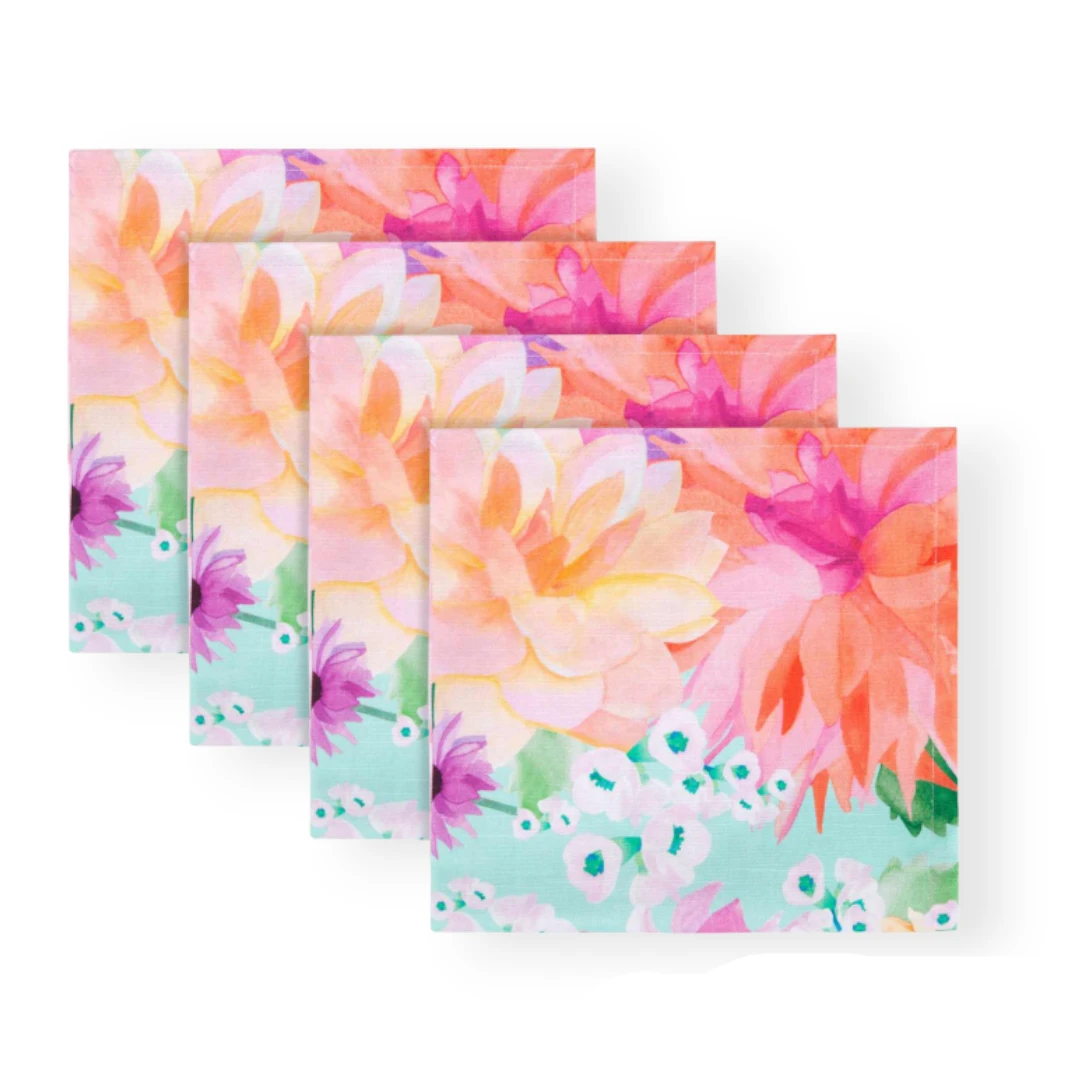 Maxwell & Williams Teas & C'S Dahlia Daze Cotton Napkin Set Of 4 GX0589 1 Maxwell & Williams Teas & C'S Dahlia Daze Cotton Napkin Set Of 4 GX0589