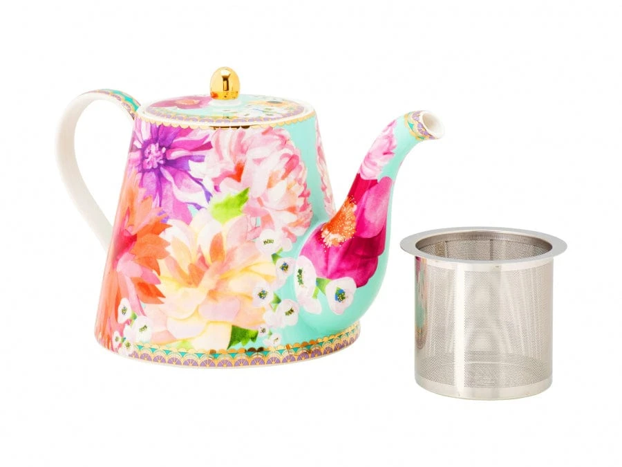 Maxwell & Williams Dahlia Daze Teapot With Infuser 1L Sky HV0333 2 Maxwell & Williams Dahlia Daze Teapot With Infuser 1L Sky HV0333 - Image 2